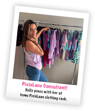 PixieLane Consultant_ Holly poses with her at  home PixieLane c copy